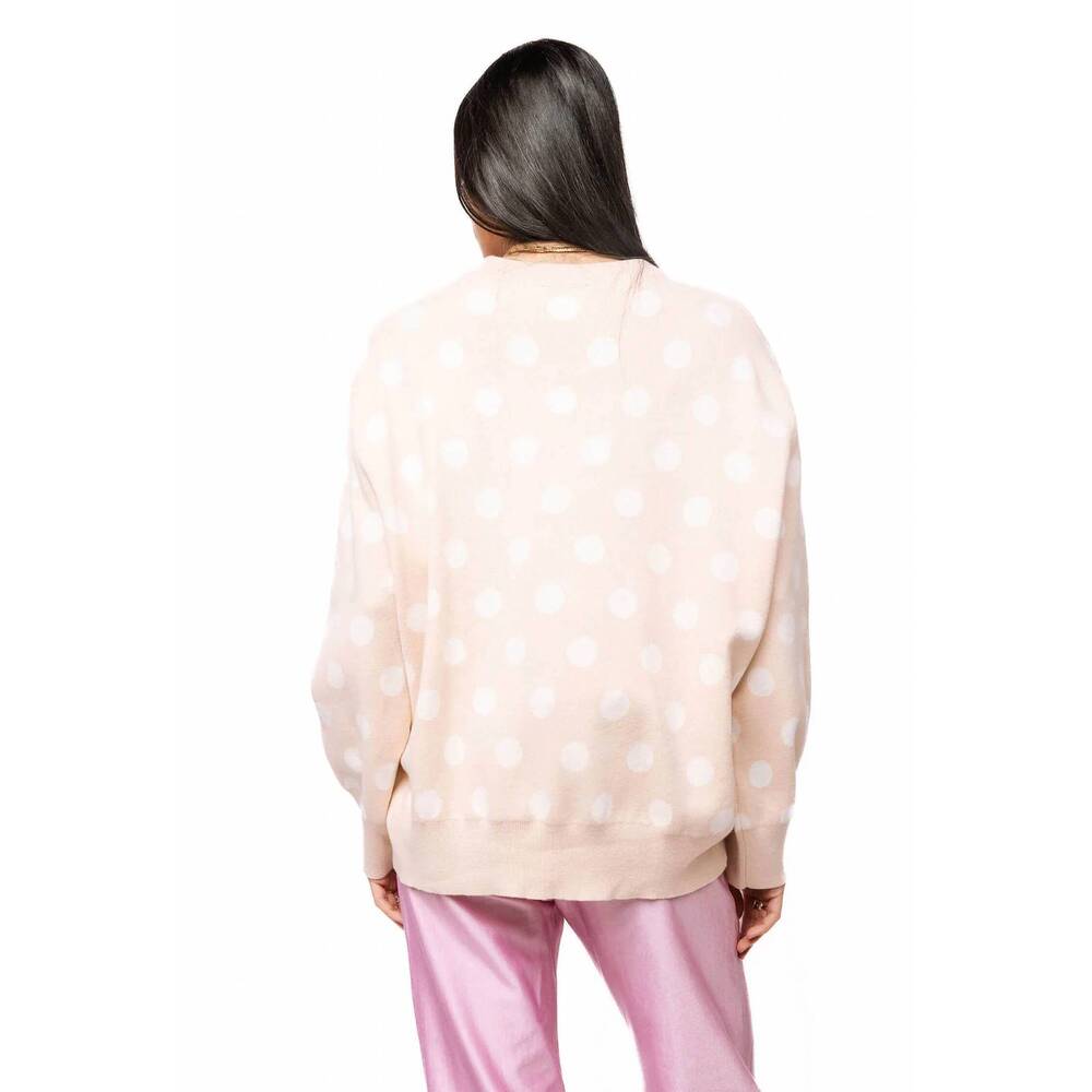 NEW QUEEN OF SPARKLES polka dot horse & rose wreath sweater in pink - Picture 3 of 9